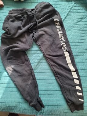 Hollister Navy Logo Sweatpants
